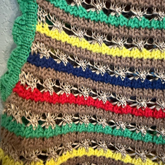 Zara Striped Crochet  Tank with Green Trim - Picture 12 of 12